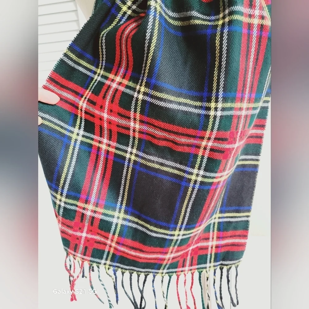 Dior Cashmere red plaid scarf